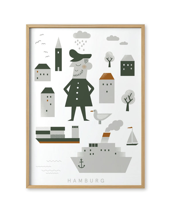 Hamburg Kapitän & Möwe 2 Print