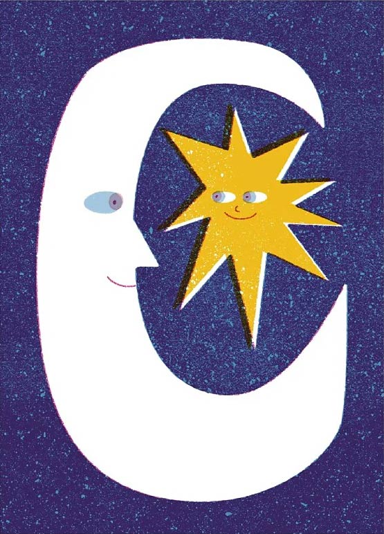 Moon & Star Postkarte