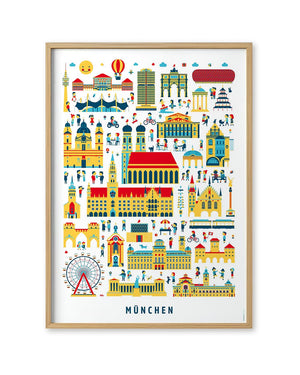 München Wimmelbild Poster (Din A3)