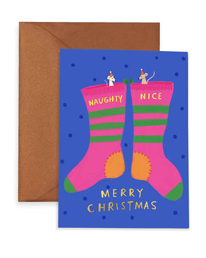 Naughty Socks Xmas Klappkarte