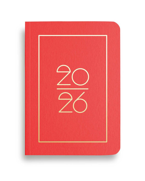 Pocket Kalender / Planner 2026 Bright Red (Din A6)