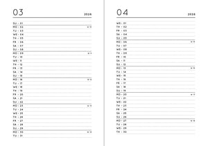 Pocket Kalender / Planner 2026 Bright Red (Din A6)