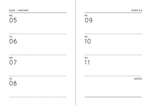 Pocket Kalender / Planner 2026 Mittelgrün (Din A6)