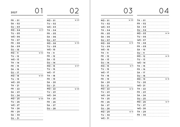 Pocket Kalender / Planner 2026 Bright Red (Din A6)