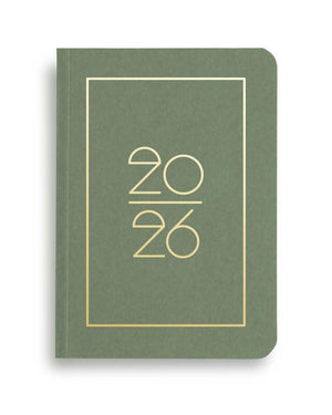 Pocket Kalender / Planner 2026 Mittelgrün (Din A6)