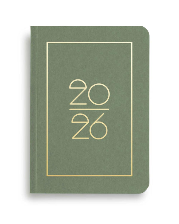 Pocket Kalender / Planner 2026 Mittelgrün (Din A6)
