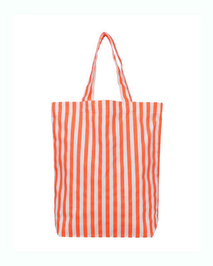 Baumwoll-Shopper Stripes Neon Orange