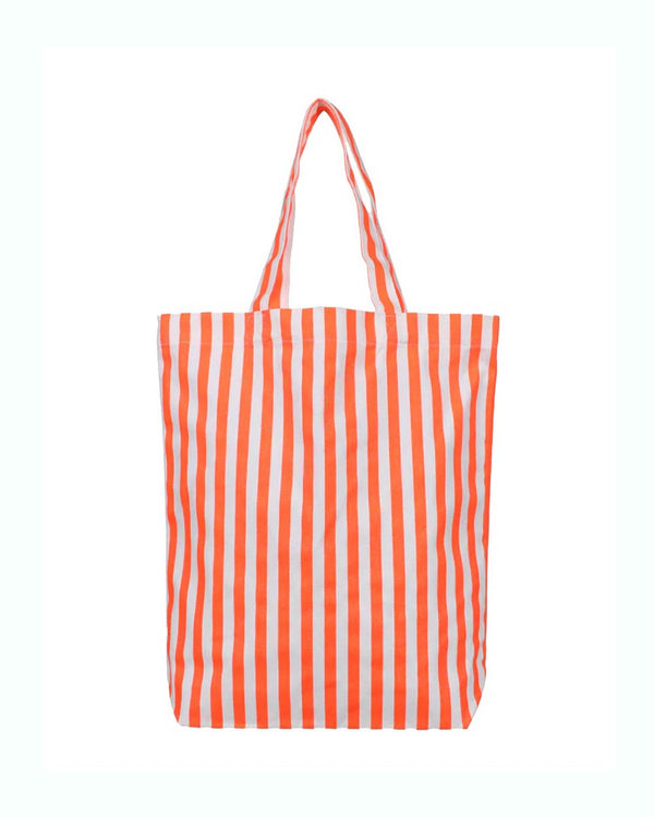 Baumwoll-Shopper Stripes Neon Orange