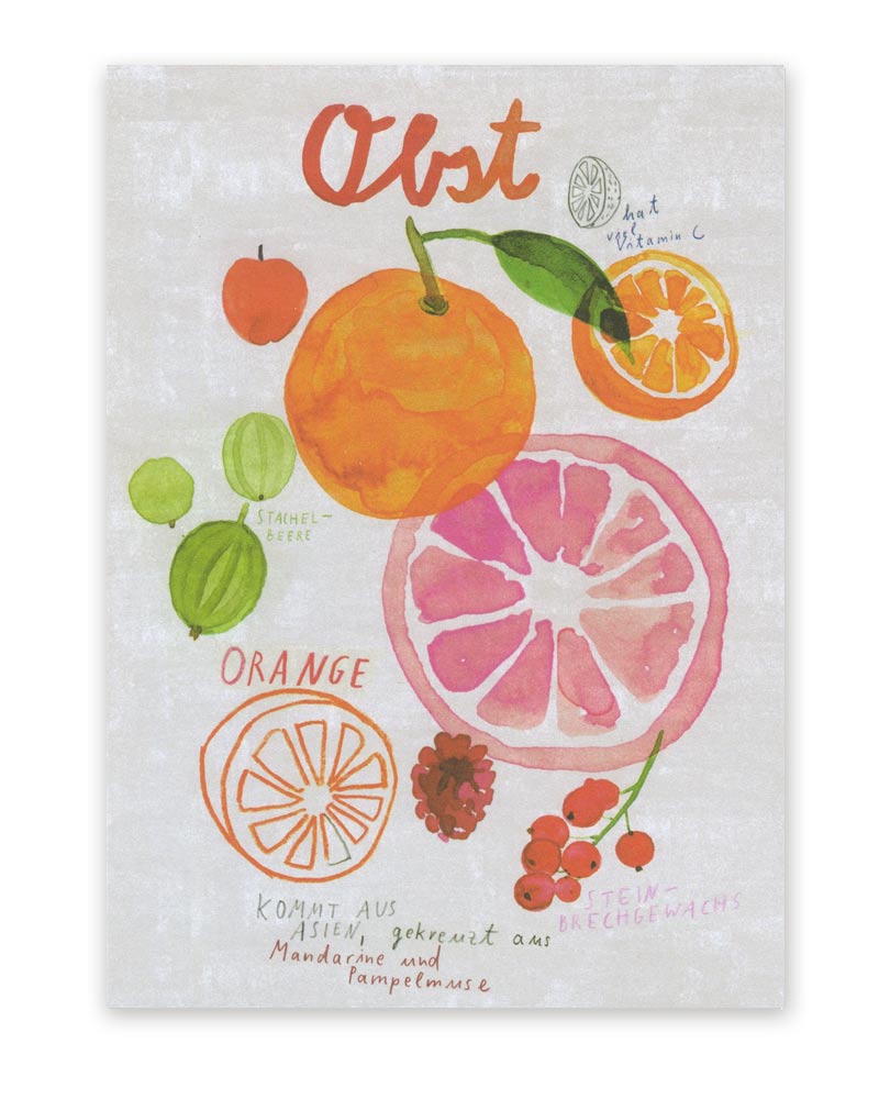 Obst Postkarte