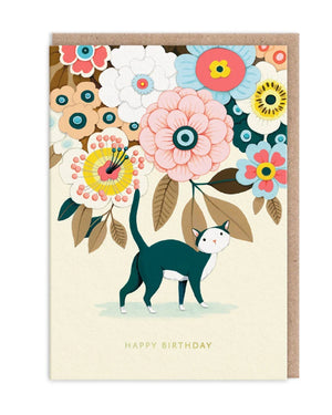 Ohh Deer Floral Kitty Klappkarte