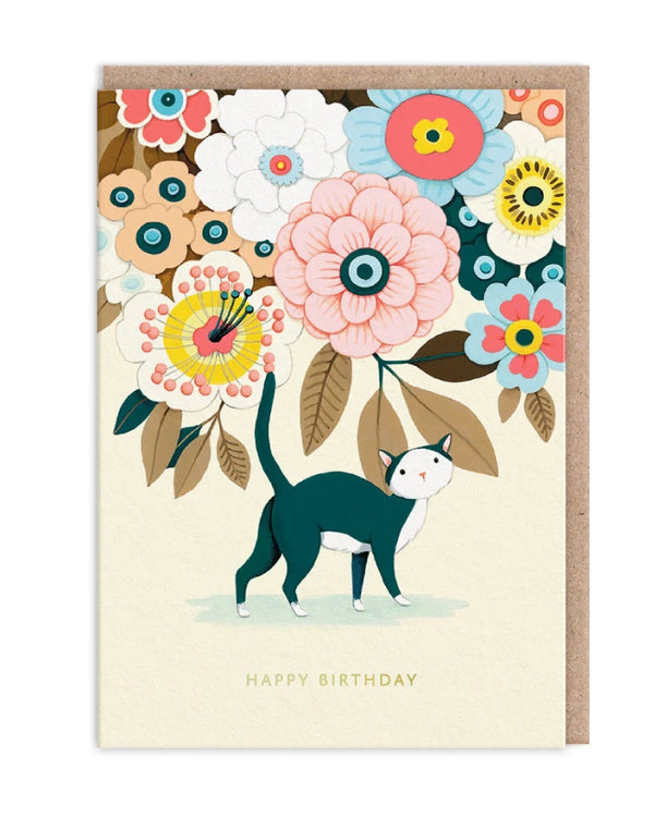 Ohh Deer Floral Kitty Klappkarte