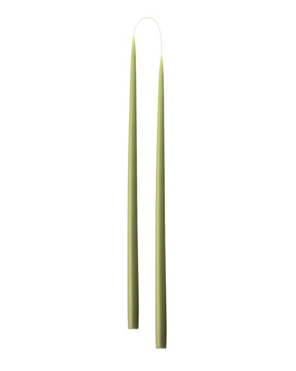 Slim Colored Candle Olive (2er-Set)