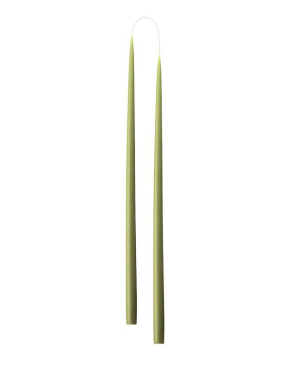 Slim Colored Candle Olive (2er-Set)