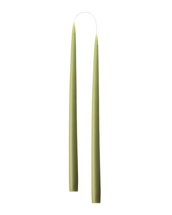 Hand Dipped Candle Olive H35cm (2er Set)