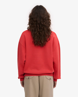 Organic Oversized Sweatshirt Red Tangerine