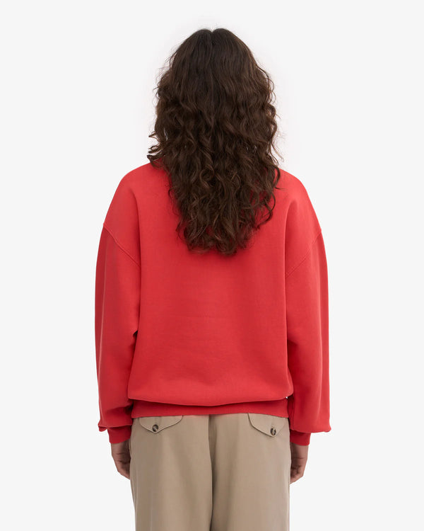 Organic Oversized Sweatshirt Red Tangerine