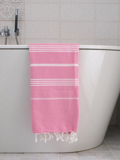 Hamamtuch Sorbet Pink White