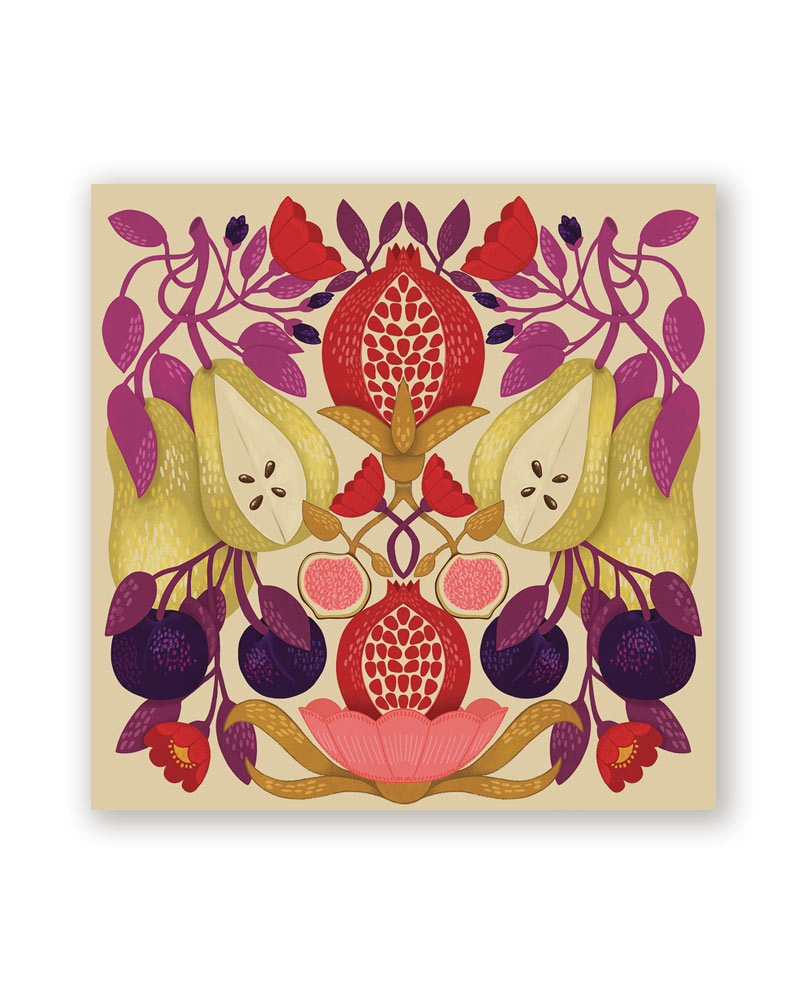 Pears & Pomegranites Klappkarte