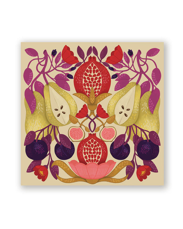 Pears & Pomegranites Klappkarte