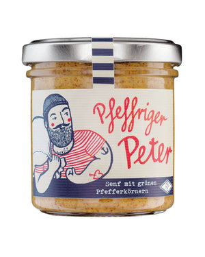 Pfeffriger Peter: Senf mit grünen Pfefferkörnern