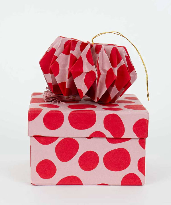 Origami Weihnachtsbaumanhänger Pink