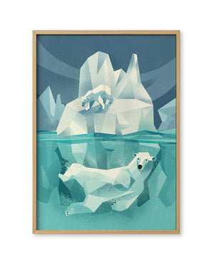 Swimming Polar Bear Poster (50 x 70 cm)