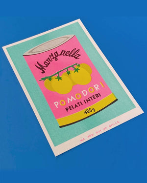 Dose mit Tomaten Risodruck