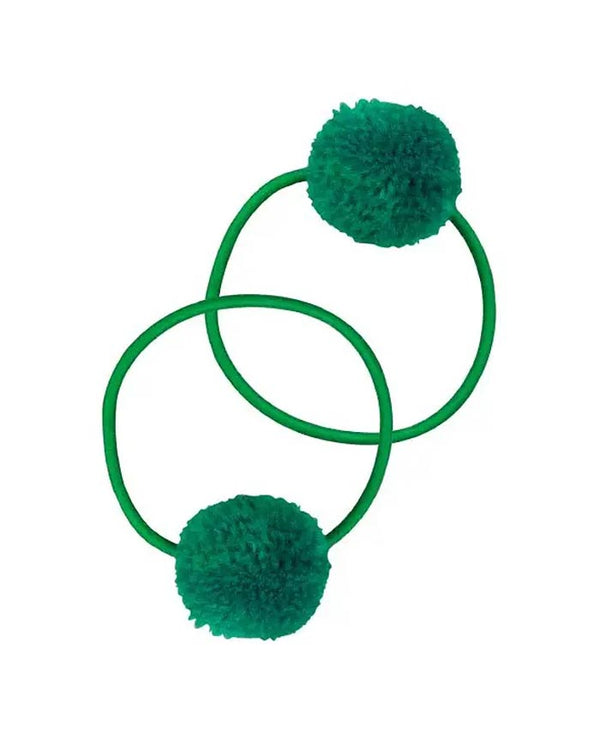 PomPom Haargummi 8er Set Grün
