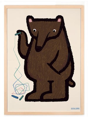 Bär malt Poster (29,7 x 42 cm)
