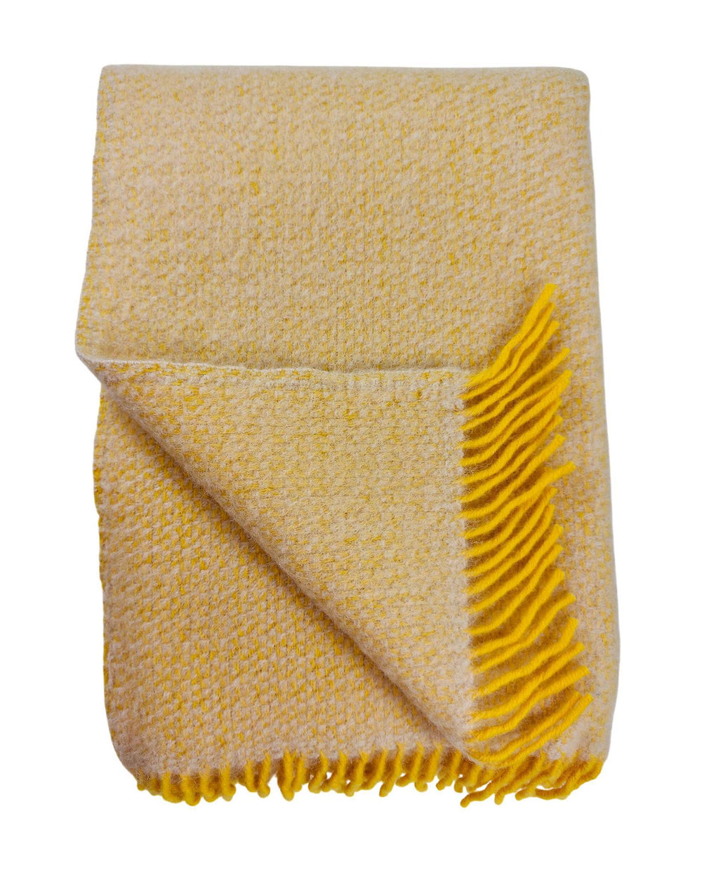 Wolldecke Punto Sonnengelb Beige