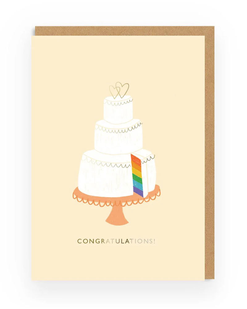 Congratulations Rainbow Cake Klappkarte