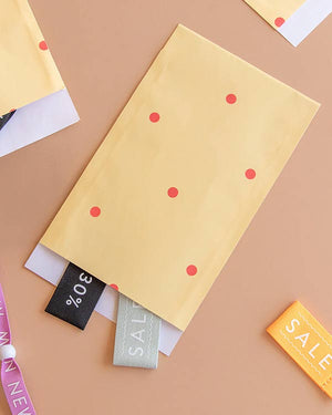 Flache Geschenktüte Dotties Blonde-Poppy Red