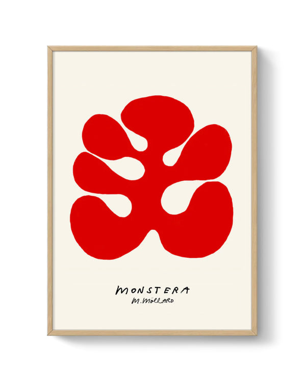 Red Monstera Print (30x40cm)