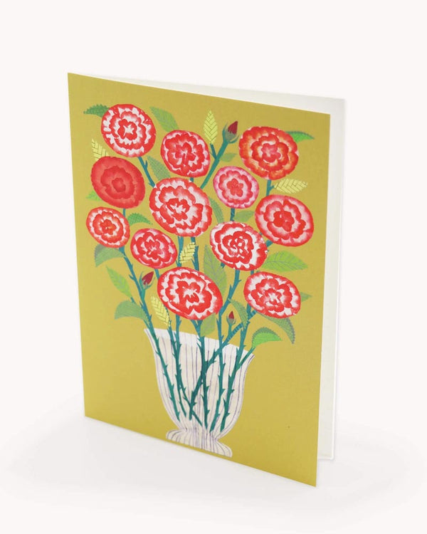 Hadley - A Dozen Red Roses On Yellow Klappkarte