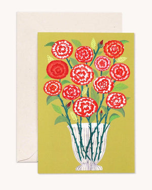 Hadley - A Dozen Red Roses On Yellow Klappkarte