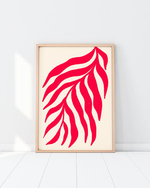 Red Silhouette Textured Branch Poster (50x70cm)