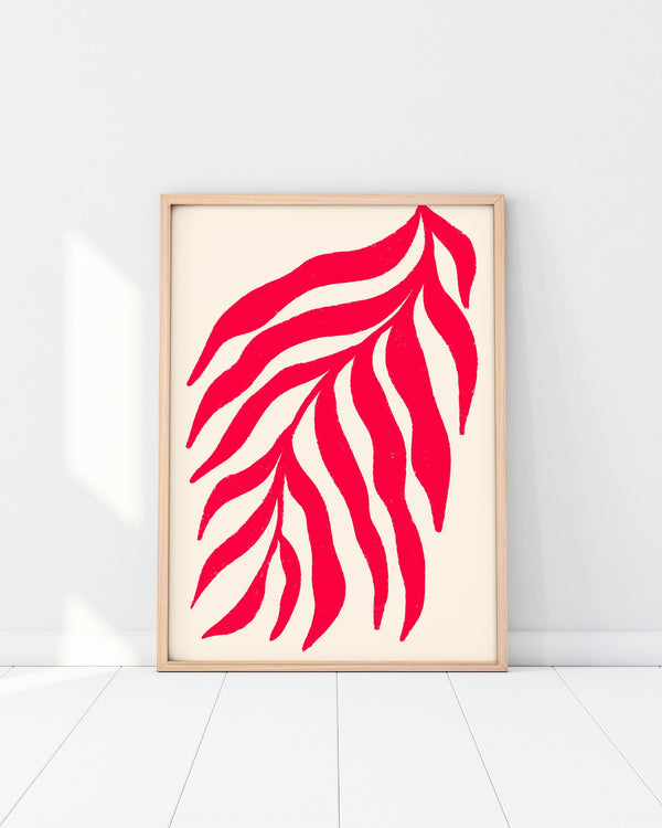 Red Silhouette Textured Branch Poster (50x70cm)
