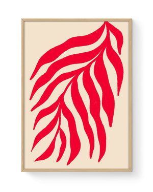 Red Silhouette Textured Branch Poster (50x70cm)