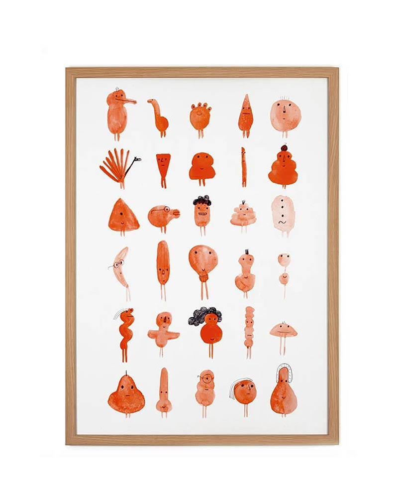 Red Characters Poster (50 x 70 cm)