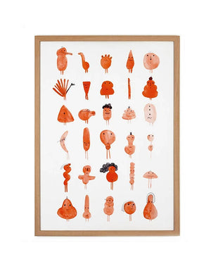 Red Characters Poster (50 x 70 cm)