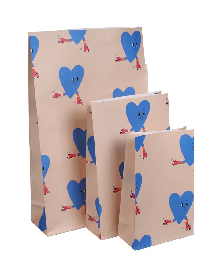 Geschenktüte Marii Soré Roller Hearts mit Boden (5er-Pack)