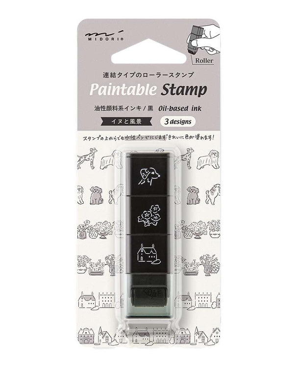 Midori Paintable Stamp Roller Dog & Landscape