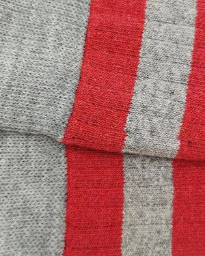 Bio-Lammwollsocken - Rot-Grau Gestreift