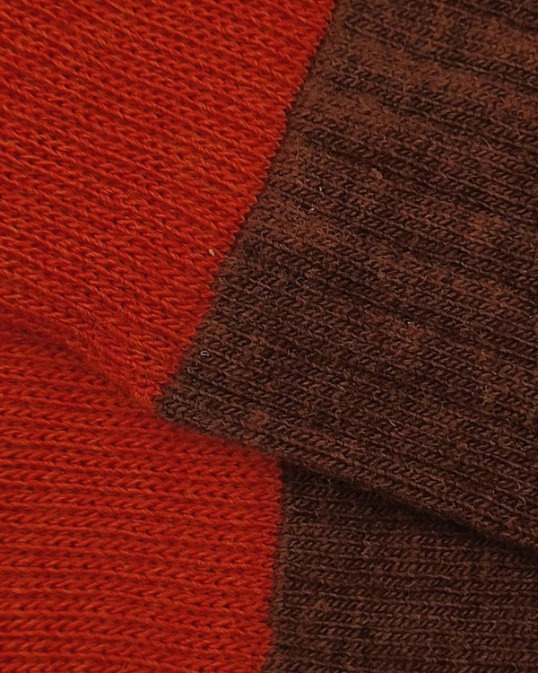 Bio-Lammwollsocken - Rotbraun-Rot