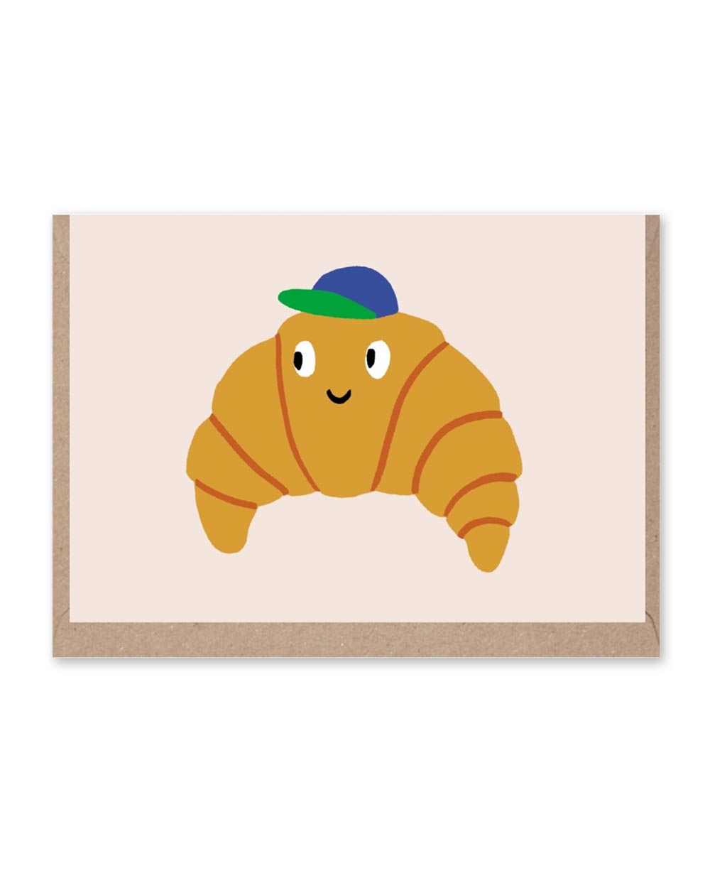 Cute Happy Croissant Mini-Klappkarte