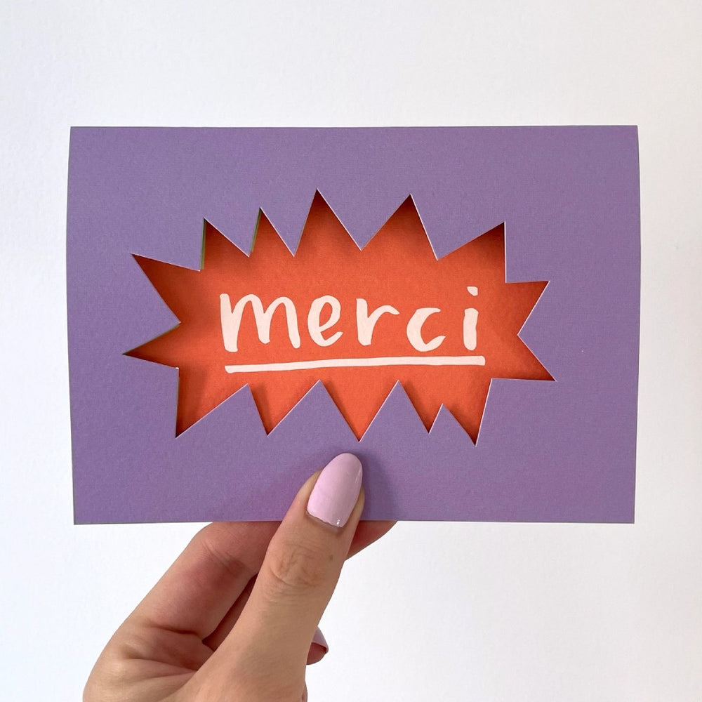 Merci Die Cut Klappkarte