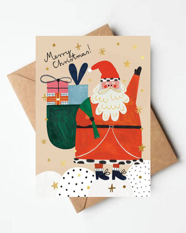 Santa Gold Klappkarte