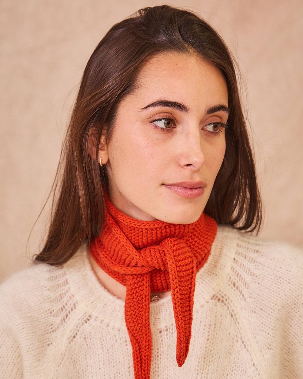 Kleiner Schal aus Wolle Orange