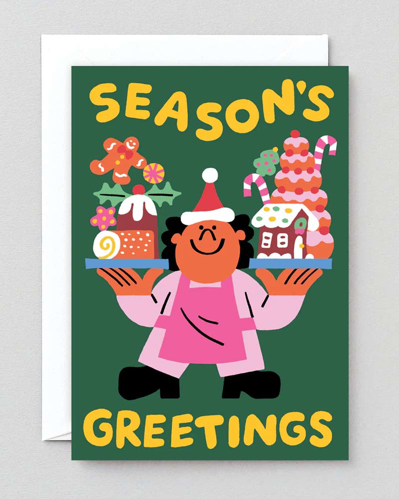 Season's Greetings Embossed Klappkarte