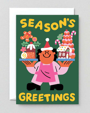 Season's Greetings Embossed Klappkarte